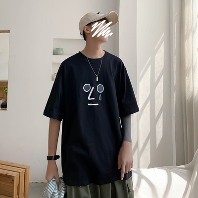 Ανδρικό καλοκαιρινό μπλουζάκι με μανίκια 3/4 και τύπωμα