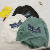 Lai 3/4 varrukate ja kirjadega suvine T-särk