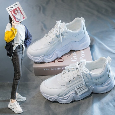 Γυναικεία έκο δερμάτινα  παπούτσια με τραχιά σόλα