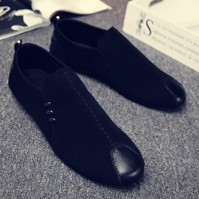 Μοντέρνα ανδρικά μοκασίνια από οικολογικό σουέτ με επίπεδη σόλα