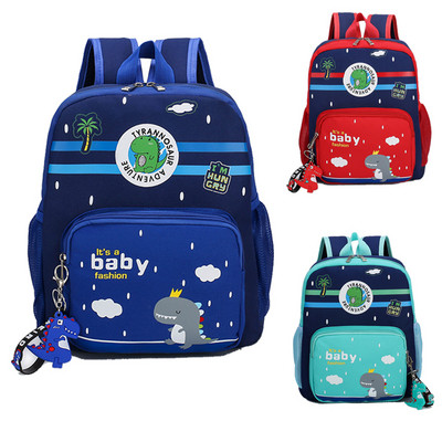 Daily children`s backpack for boys with a dinosaur