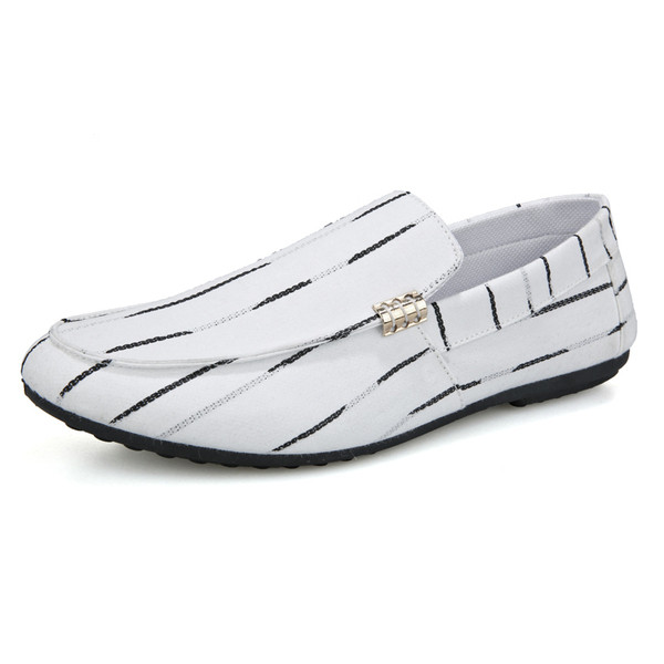 Lapos talpú vászon férfi mokaszinok