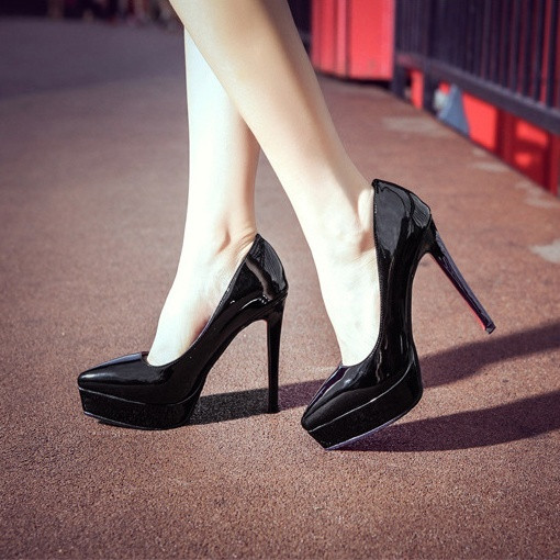 Γυναικεία μοντέρνα ψηλοτάκουνα παπούτσια από οικολογικό δέρμα