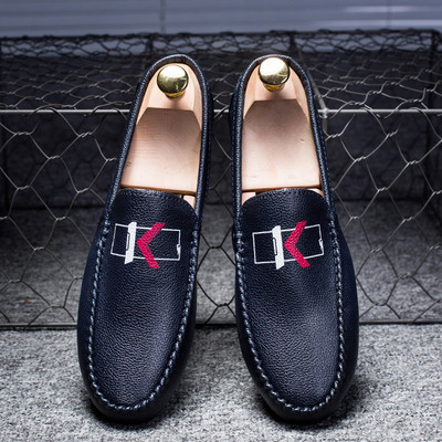 Ανδρικά έκο δερμάτινα μοκασίνια με απλικέ