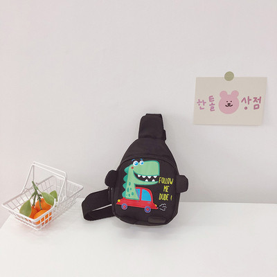 Μοντέρνα παιδική τσάντα με ένα λουρί και απλικέ δεινοσαύρων