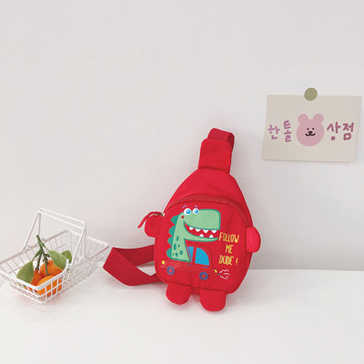 Μοντέρνα παιδική τσάντα με ένα λουρί και απλικέ δεινοσαύρων