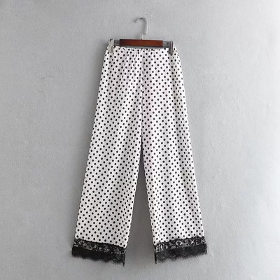 Női nadrág magas derékkal és csipkével - két modell