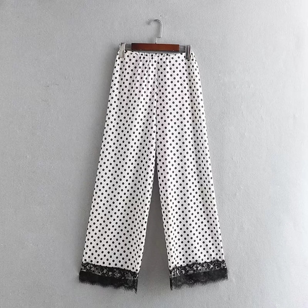 Női nadrág magas derékkal és csipkével - két modell