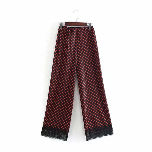 Női nadrág magas derékkal és csipkével - két modell