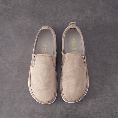 Eco velúrból készült lezser férfi mokaszinok, lapos talppal