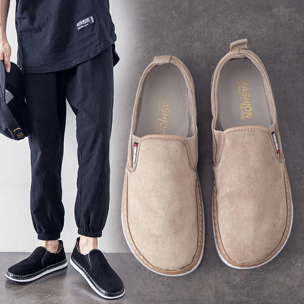 Eco velúrból készült lezser férfi mokaszinok, lapos talppal