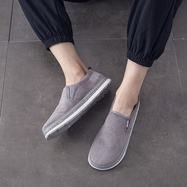 Eco velúrból készült lezser férfi mokaszinok, lapos talppal