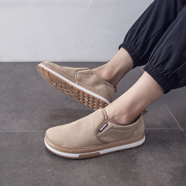 Eco velúrból készült lezser férfi mokaszinok, lapos talppal