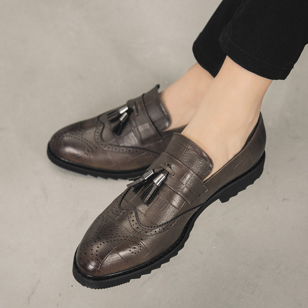 Muške casual mokasine od umjetne kože s resom