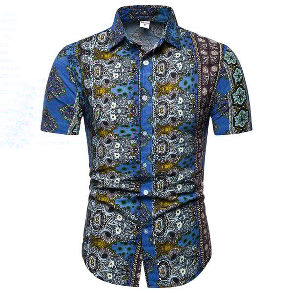 Μοντέρνοανδρικό πουκάμισο με κλασικό γιακά και μοτίβο