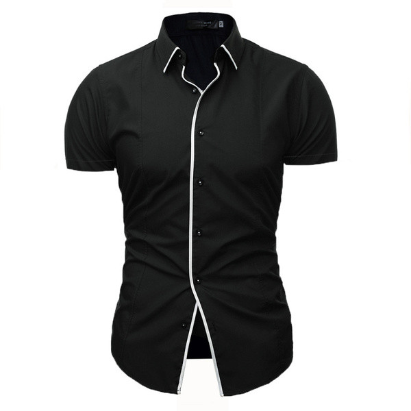 Modern férfi ing klasszikusan illeszkedő gallérral