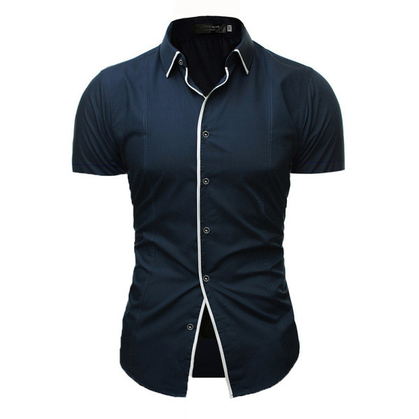 Modern férfi ing klasszikusan illeszkedő gallérral