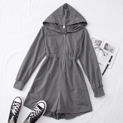 Naiste vabaaja kombinesoon luku ja kapuutsiga