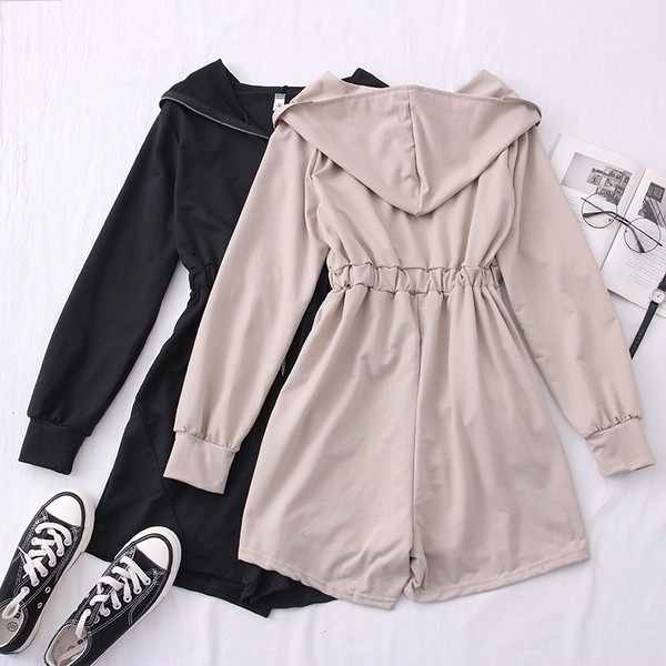 Naiste vabaaja kombinesoon luku ja kapuutsiga