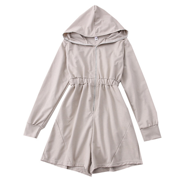 Naiste vabaaja kombinesoon luku ja kapuutsiga