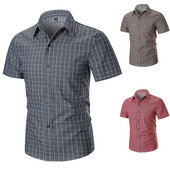 Alkalmi férfi kockás ing rövid ujjal