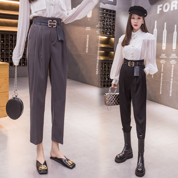 Moodsad naistepüksid pikkusega 9/10 ja vööga