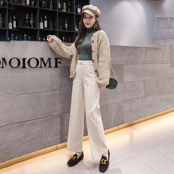 Γυναικείο μοντέρνο παντελόνι με τσέπη και στάνταρ μέση