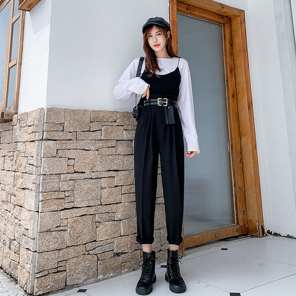 Új modell női nadrág övvel és zsebekkel