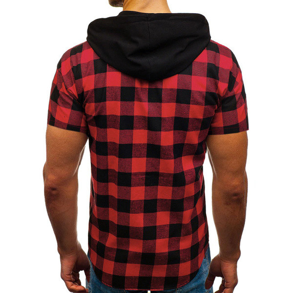 Aktuális férfi kockás ing kapucnival