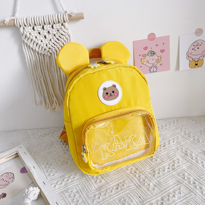 Gyerek hátizsák lányoknak 3D elemekkel és átlátszó zsebbel