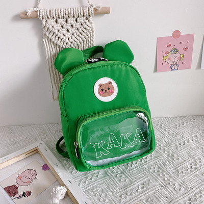 Gyerek hátizsák lányoknak 3D elemekkel és átlátszó zsebbel