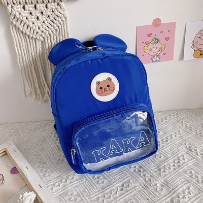 Gyerek hátizsák lányoknak 3D elemekkel és átlátszó zsebbel