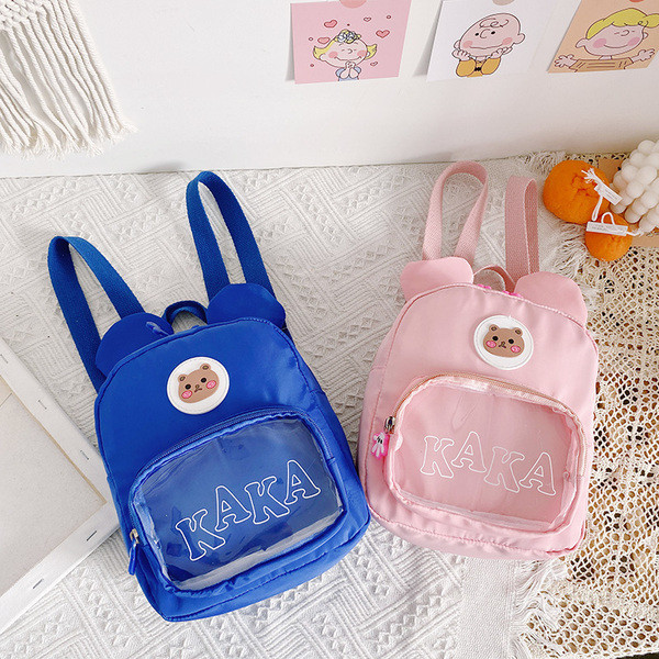 Gyerek hátizsák lányoknak 3D elemekkel és átlátszó zsebbel