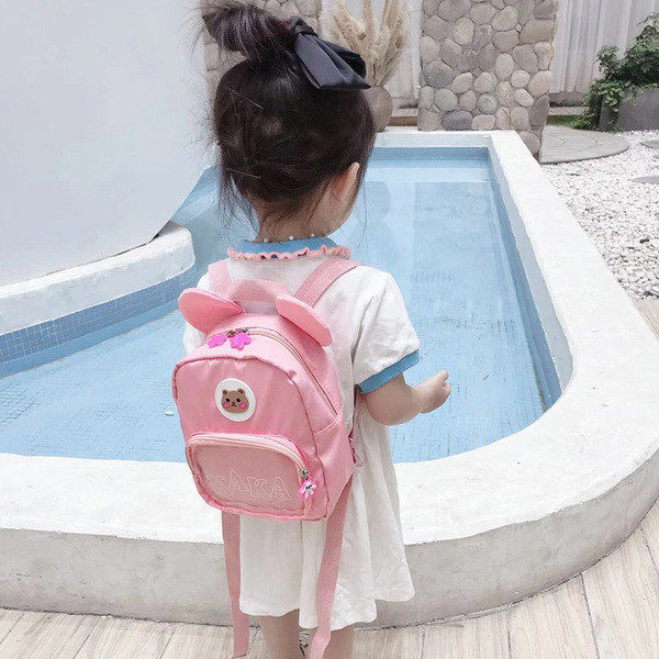 Gyerek hátizsák lányoknak 3D elemekkel és átlátszó zsebbel