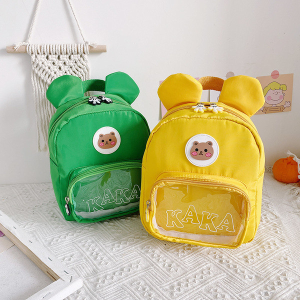 Gyerek hátizsák lányoknak 3D elemekkel és átlátszó zsebbel