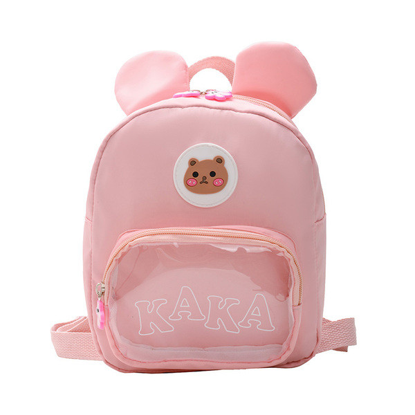 Gyerek hátizsák lányoknak 3D elemekkel és átlátszó zsebbel