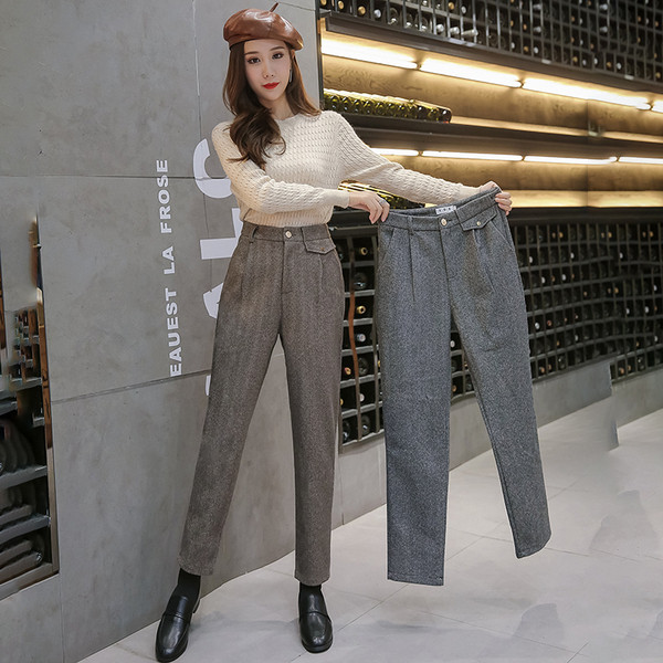 Magas derékú női nadrág új modellje - hossza 9/10