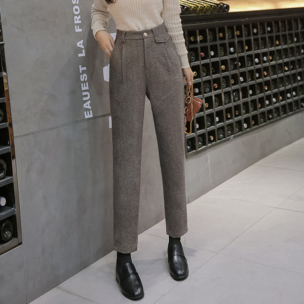 Magas derékú női nadrág új modellje - hossza 9/10