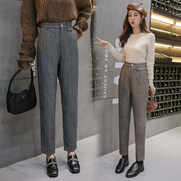 Magas derékú női nadrág új modellje - hossza 9/10