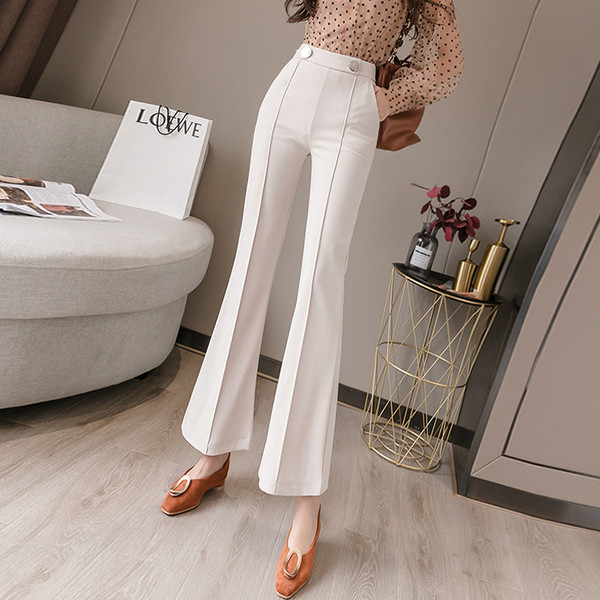 Moodsad kõrge vöökoha ja taskutega naistepüksid – valged ja mustad