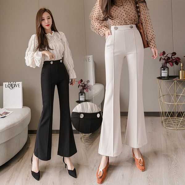 Moodsad kõrge vöökoha ja taskutega naistepüksid – valged ja mustad