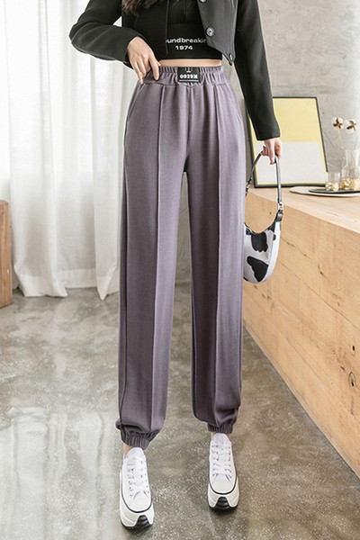 Elasztikus derékú női nadrág - széles modell több színben