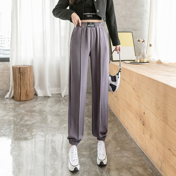 Elasztikus derékú női nadrág - széles modell több színben