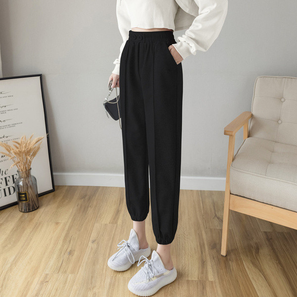 Γυναικείο παντελόνι με υψηλή ελαστική μέση 7/8 