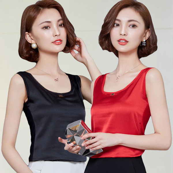 Női sifon felső ovális nyakkivágással