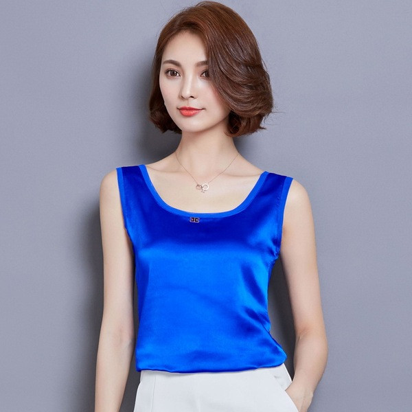 Női sifon felső ovális nyakkivágással