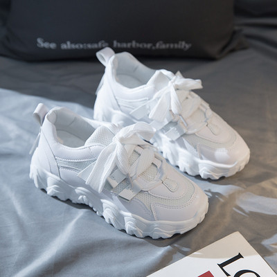 Casual γυναικεία αθήτικά παπούτσια - με κορδόνια και τραχιά σόλα