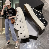 Γυναικεία casual αλητικά παπούτσια πουά με επίπεδη σόλα 