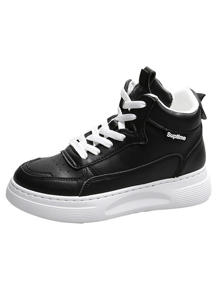 Öko-nahast kõrged naiste tossud kirja ja paeltega