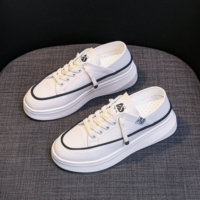 Νέο μοντέλο γυναικεία αθλητικά παπούτσια από οικολογικό δέρμα με κορδόνια